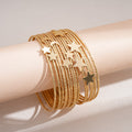 Trendy Star Moon Multi-Layer Gold Plated Bracelet 6W6JBR584