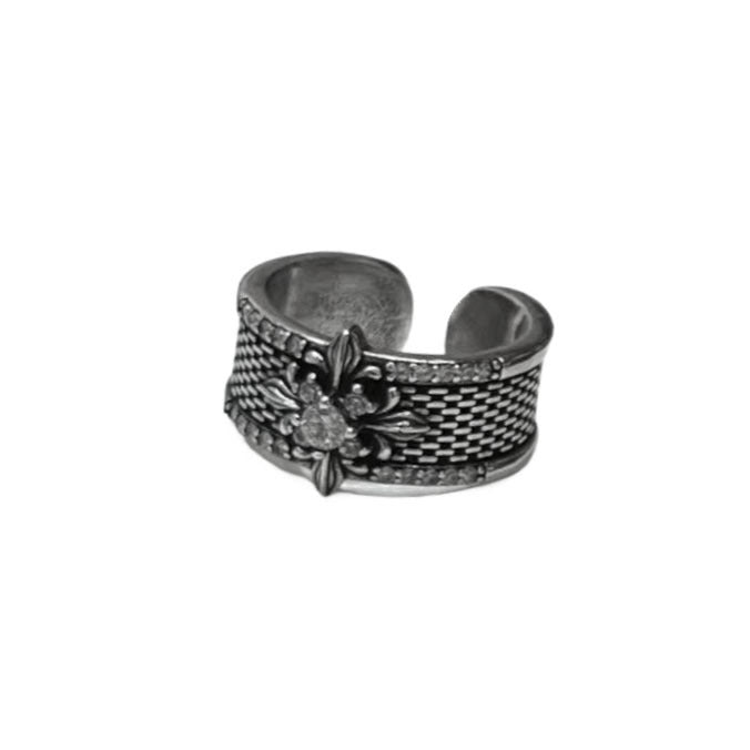 Vintage Punk Silver Plated Cross Statement Ring 6W6JRG292