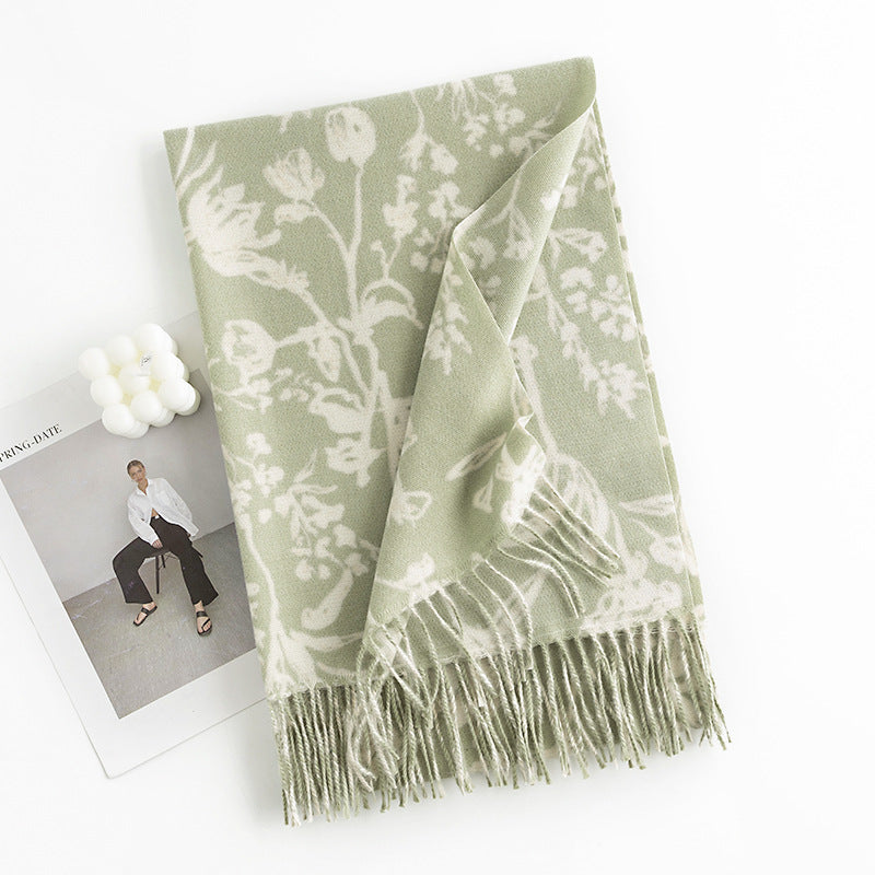 Stylish Floral Print Winter Scarf 6W6NSW307