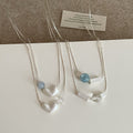 Danity Beaded Heart Square Charm Choker Necklace 6W6JNC446