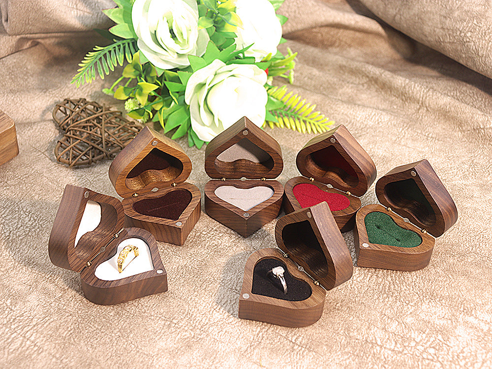Heart Wooden Ring Box - DippedShop Wholesale - #1187