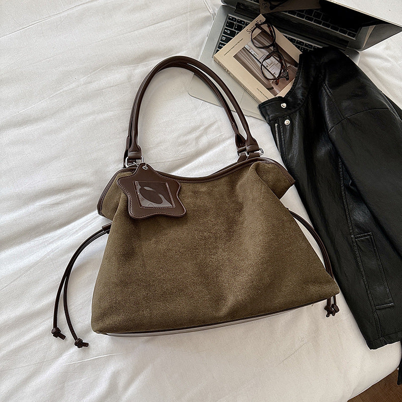 Faux Suede Tote Bag - DippedShop Wholesale - #2579