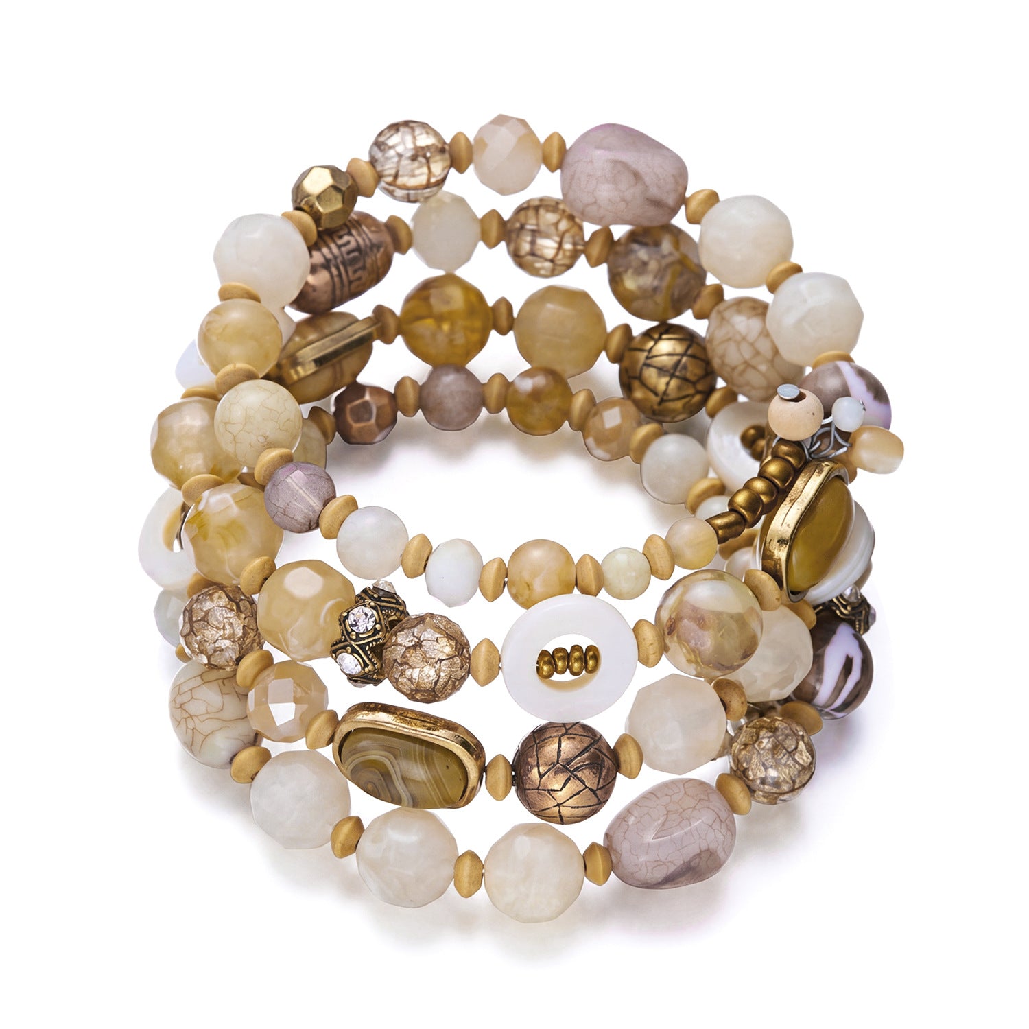 Boho Style Multi Layer Crystal Beaded Chain Bracelets 6W6JBR628