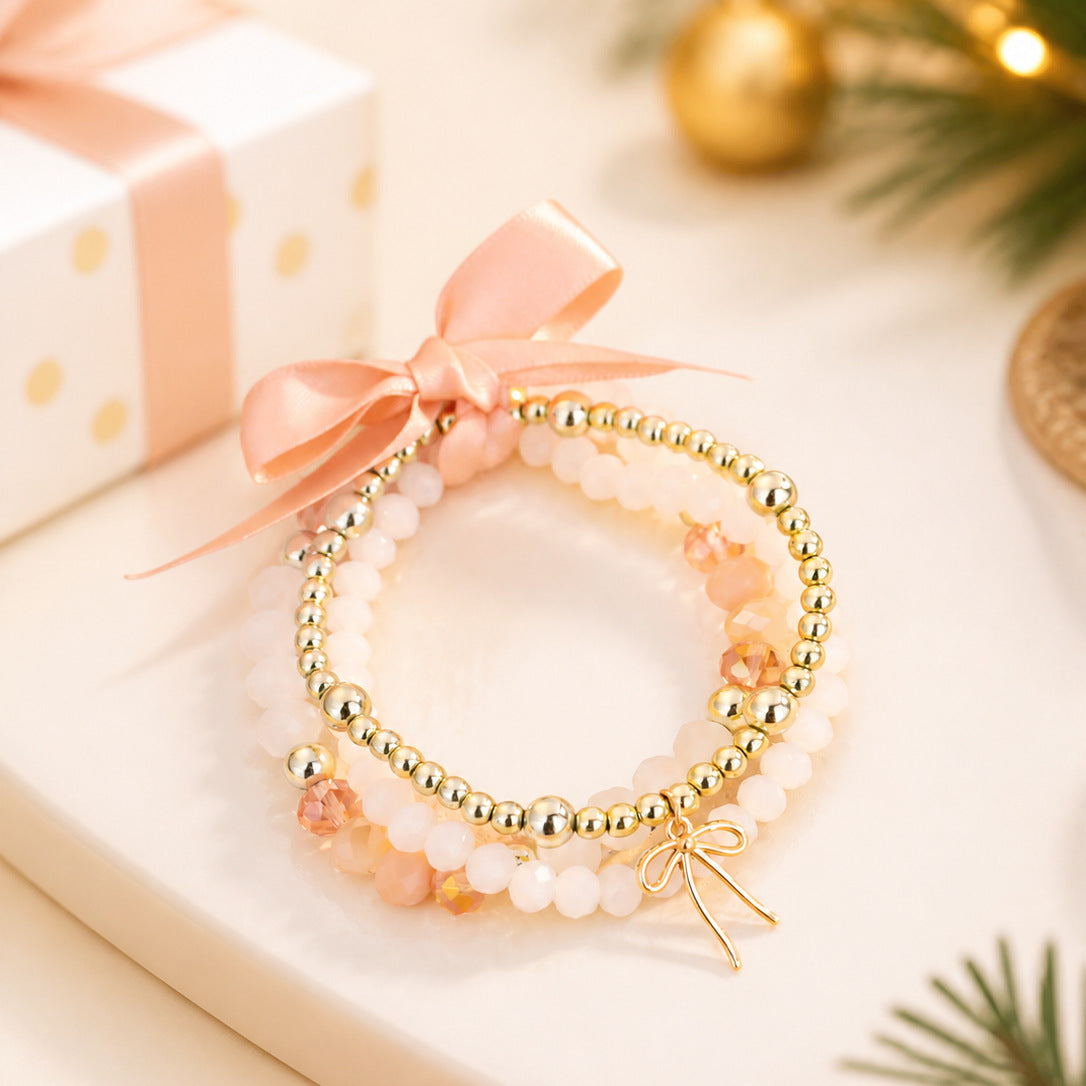 Elegant Bow Knot Beaded Stackable Bracelet 6W6JBR657