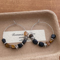 Boho Beaded Stone Hoops - DippedShop Wholesale - #0339