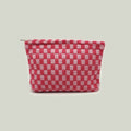 Large Plaid Knit Makeup Bag - DippedShop Wholesale - #9491