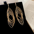 Layered Hollow Out Feather Dangle Earrings 6W6JER765