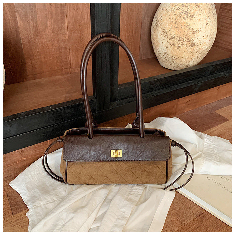 Vintage Quilted Faux Suede Baguette - DippedShop Wholesale - #4371