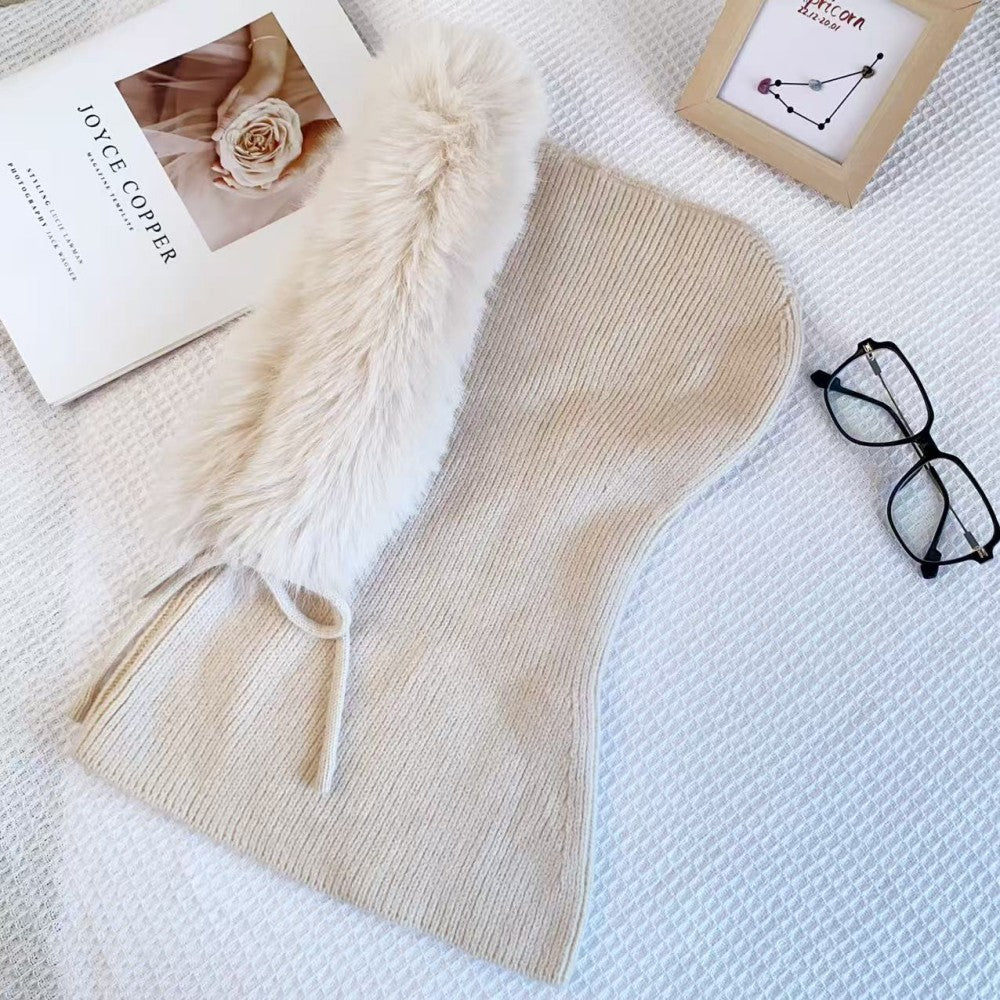 Knit Hooded Scarf Cap - DippedShop Wholesale - #0307