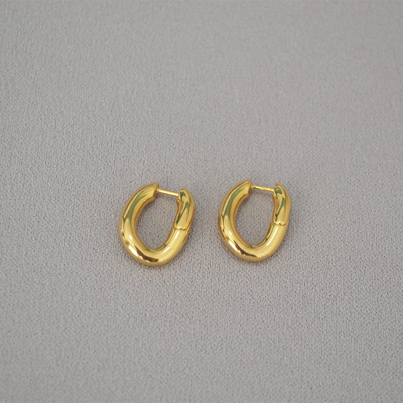 Twist Gold Hoop Earrings - DippedShop Wholesale - #8387