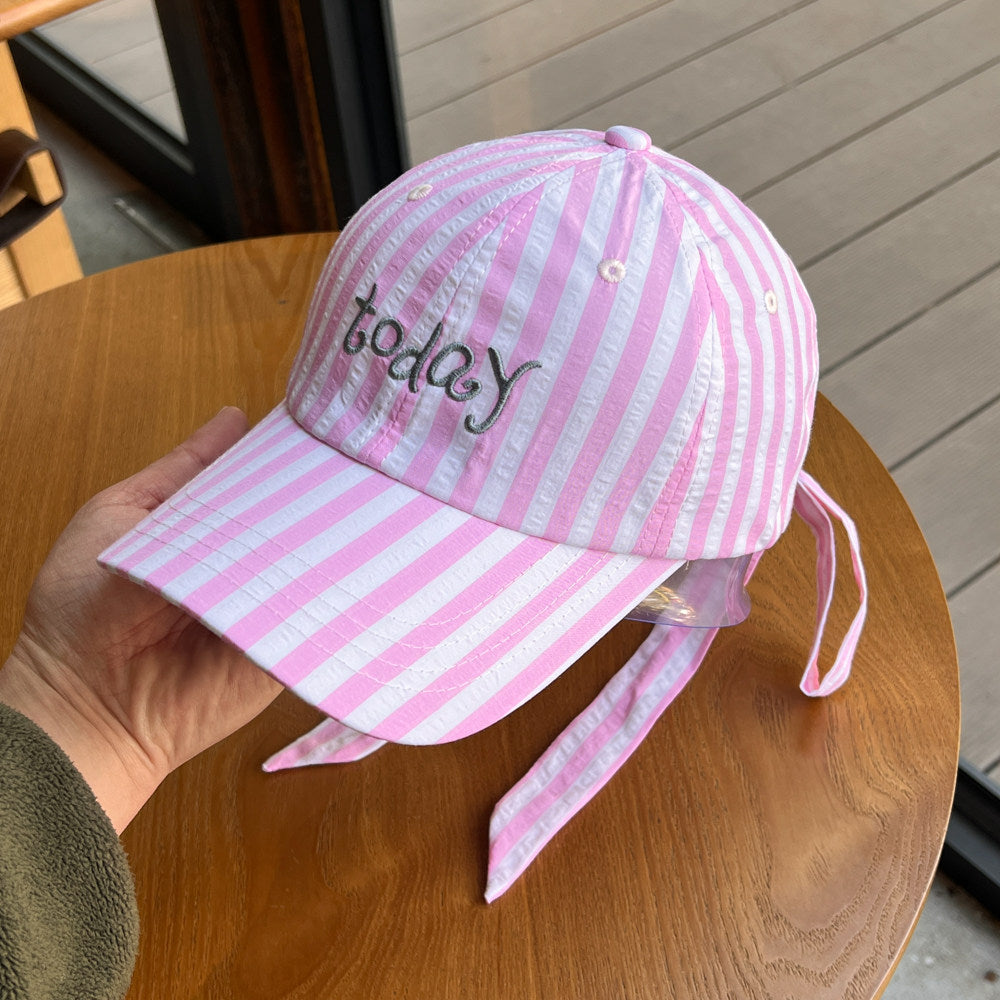 Striped Bowknot Baseball Cap - DippedShop Wholesale - #9251