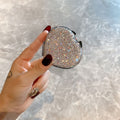 Cute Cat Shape Rhinestone Portable Foldable Mirror 6C5MR106