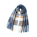 Winter Plaid Cashmere-Feel Tassel Knit Scarf 6W6NSC64