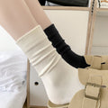 Casual Thin Breathable Solid Color Crew Socks 6W8FSO522