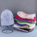 Cute Angora Soft Fuzzy Cuffed Knit Beanie 6W6HAT695
