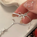 Sweet Silver Bow Knot Charm Chain Bracelet 6W6JBR335