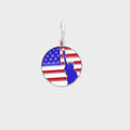 Stylish Gold Plated USA Flag Disc Pendant Keychain 8ZA6JNC280T