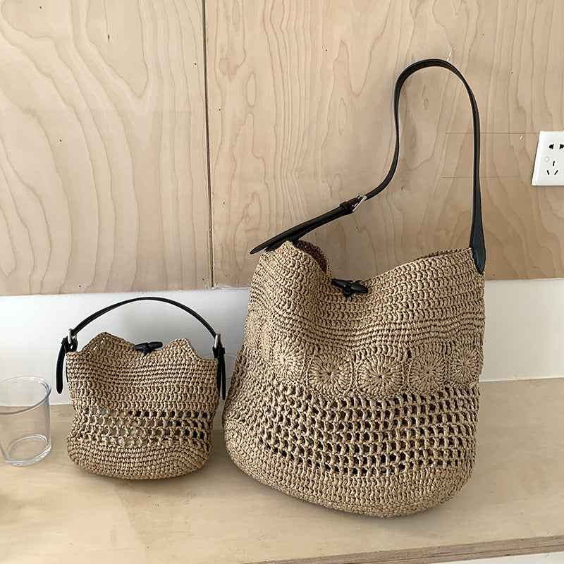 Straw Woven Hobo Bag - DippedShop Wholesale - #1891