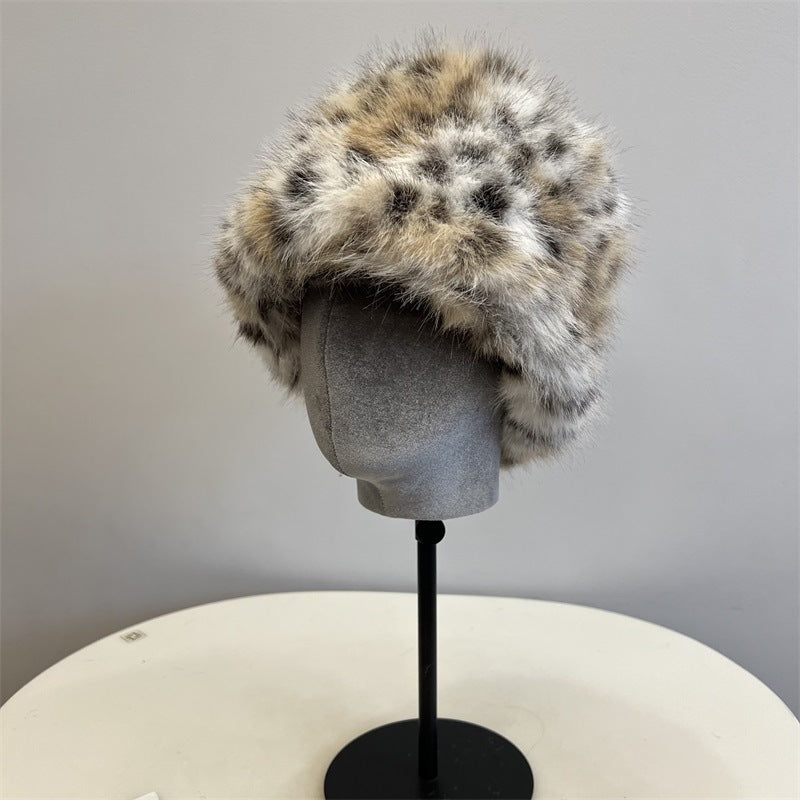 Faux Fur Leopard Bucket Hat - DippedShop Wholesale - #9539