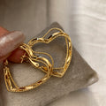 Chunky Heart Hoop Earrings - DippedShop Wholesale - #3763
