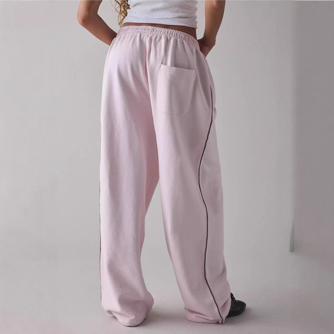 Embroidery Elastic Waist Pants - DippedShop Wholesale - #8323