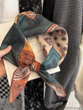 Chic Floral Print Square Silk Scarf 6W6NSI189