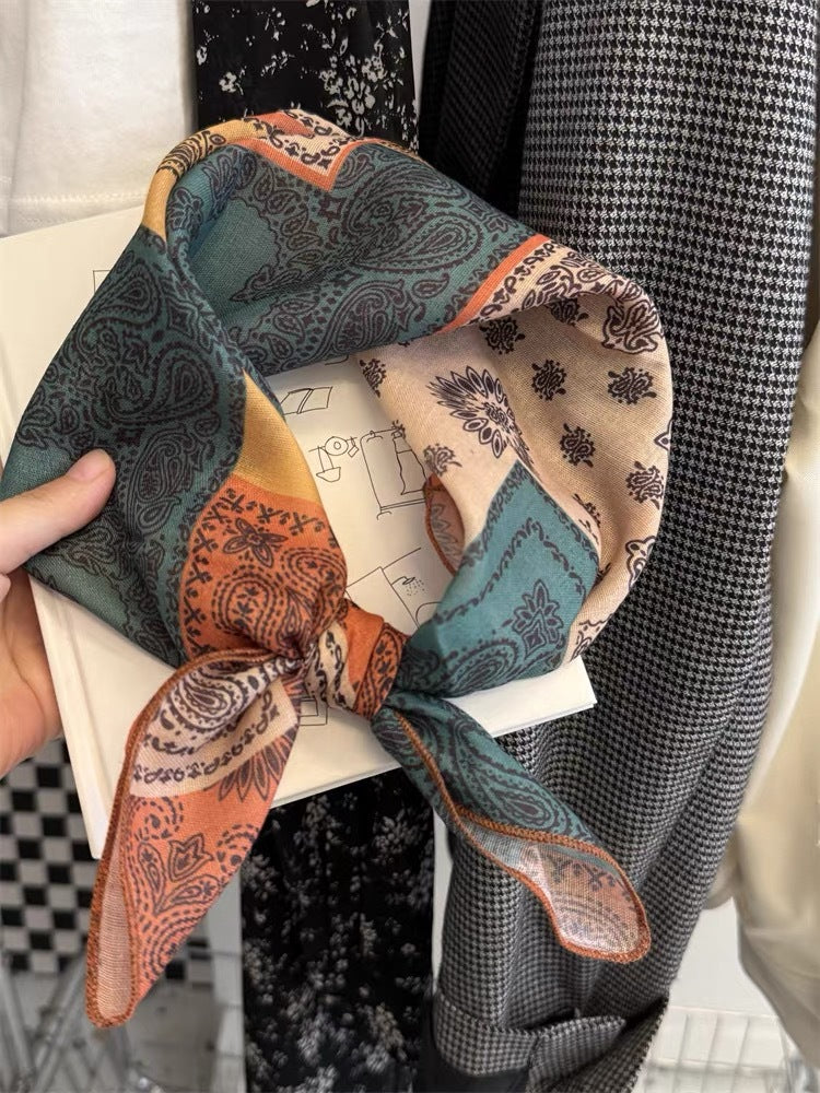 Chic Floral Print Square Silk Scarf 6W6NSI189