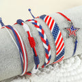 Stylish Rope Braided USA Flag Bracelet Set 8ZA6JBR129T