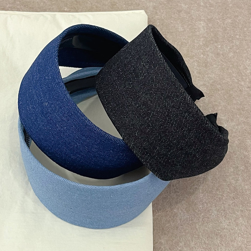 Wide Denim Headband - DippedShop Wholesale - #6195