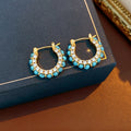 Bohemian Turquoise Cubic Zirconia Hoop Earrings 6W6JER771