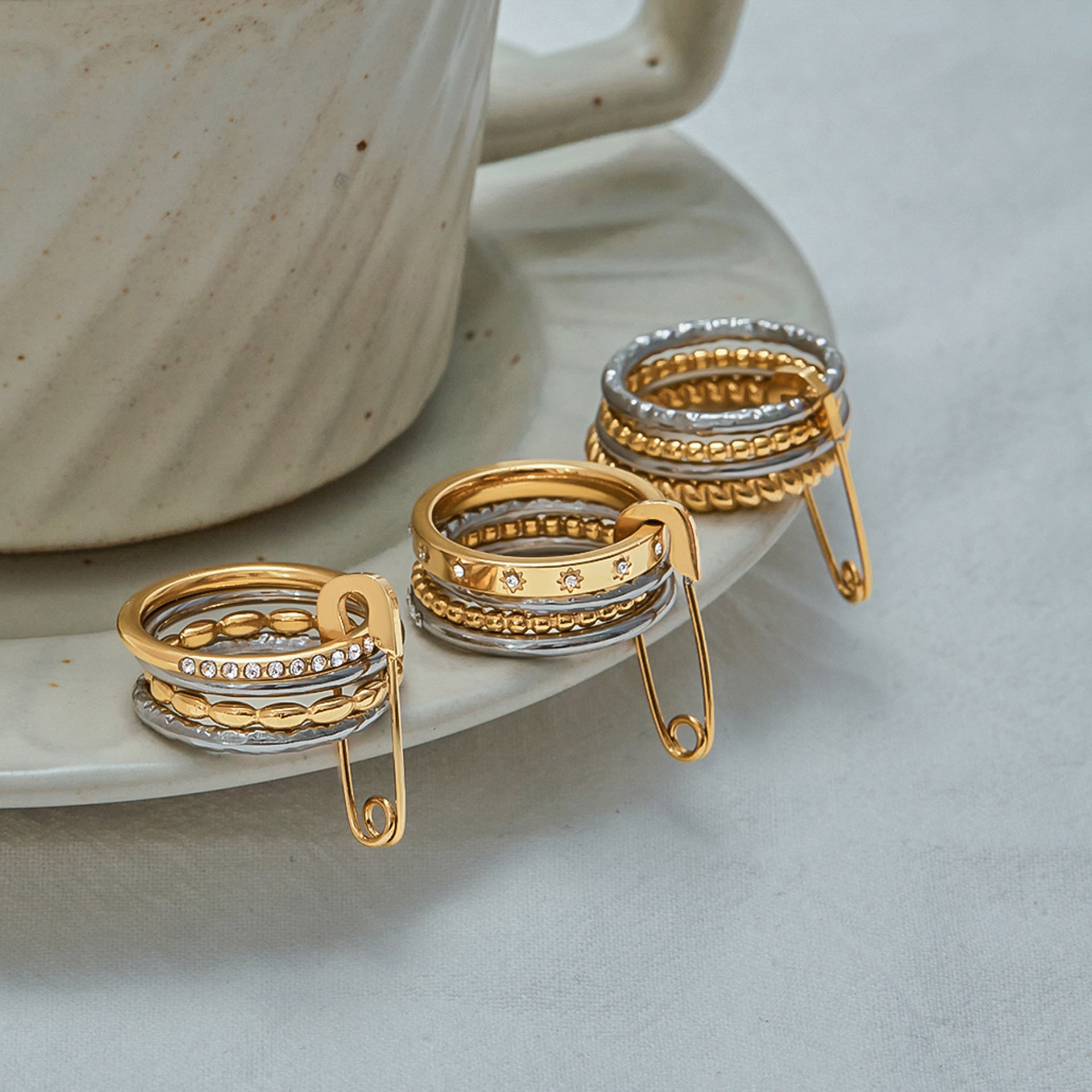 Multi-Layer Rhinestone Stackable Ring - DippedShop Wholesale - #2131