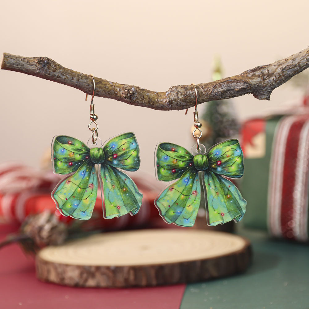 Leopard Bow Dangle Earrings - DippedShop Wholesale - #1427