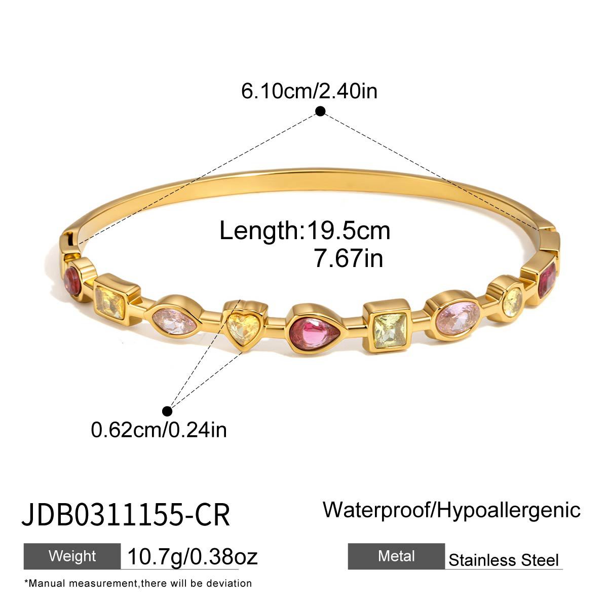 Trendy Gold Plated Cubic Zirconia Bangle Bracelet 6W6JBR599