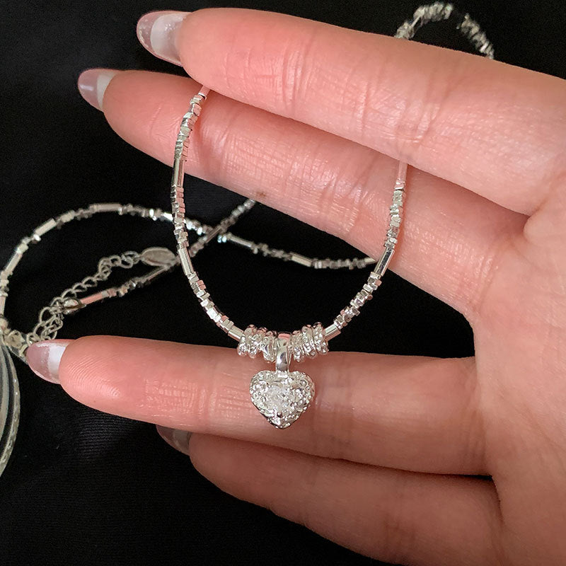 Cubic Zirconia Heart Choker - DippedShop Wholesale - #0611