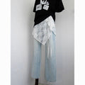 Elegant Asymmetrical Lace Tie-Waist Hip Scarf 6W1SL42