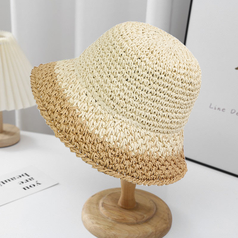 Color Block Straw Hat - DippedShop Wholesale - #3187