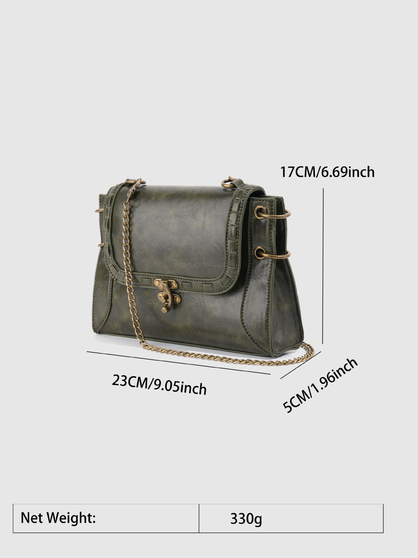 Retro Metal Buckle Leather Square Shoulder Bag 6W10BBG1384