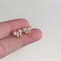 Shiny Zircon Heart Stud Earrings - DippedShop Wholesale - #5107