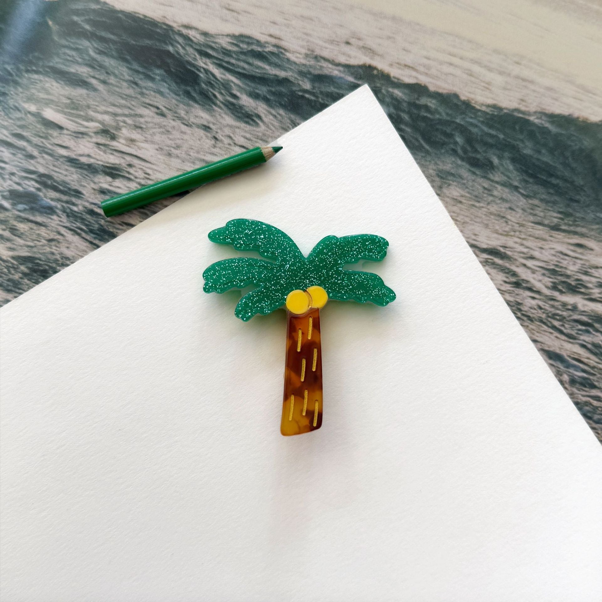 Creative Mini Coconut Tree Non Crease Hair Clip 8AS6HCP339T