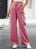 Casual Plaid Wide Leg Pants - DippedShop Wholesale - #1875
