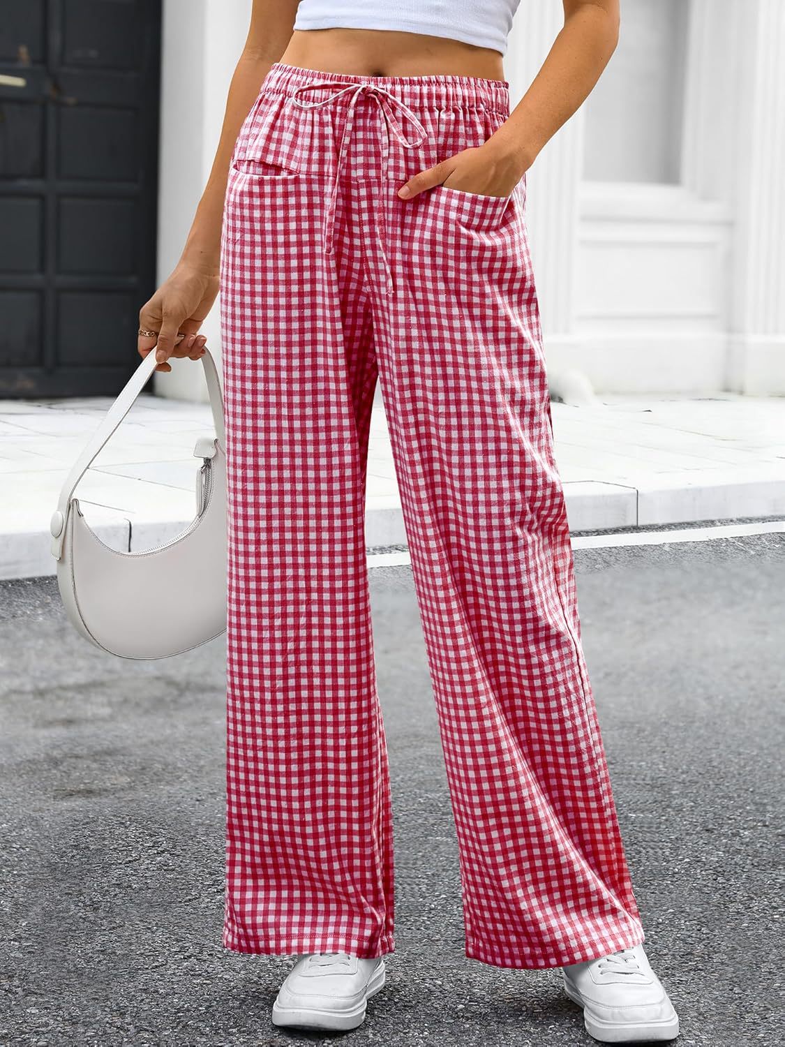 Casual Plaid Wide Leg Pants - DippedShop Wholesale - #1875