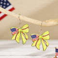 Stylish USA Flag Bowknot Pendant Hook Earring 8ZA6JER184L