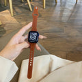 Minimalist Solid Color PU Leather Watch Band 6W6JWA132