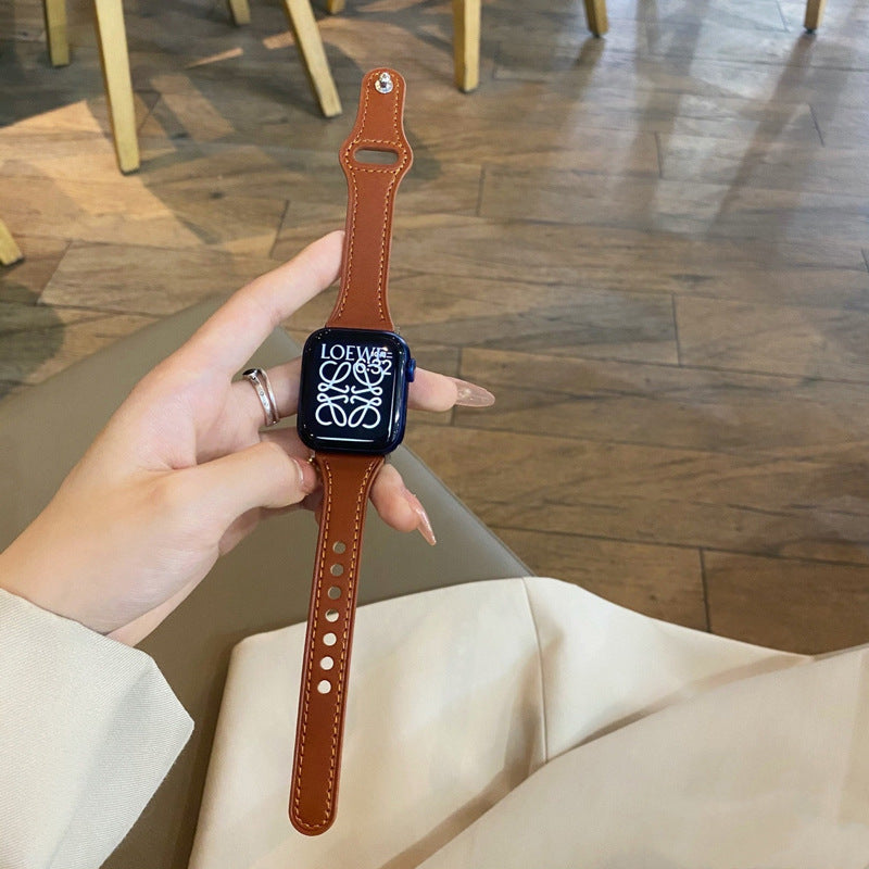 Minimalist Solid Color PU Leather Watch Band 6W6JWA132