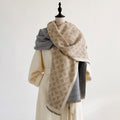 Reversible Jacquard Shawl Wrap - DippedShop Wholesale - #9843