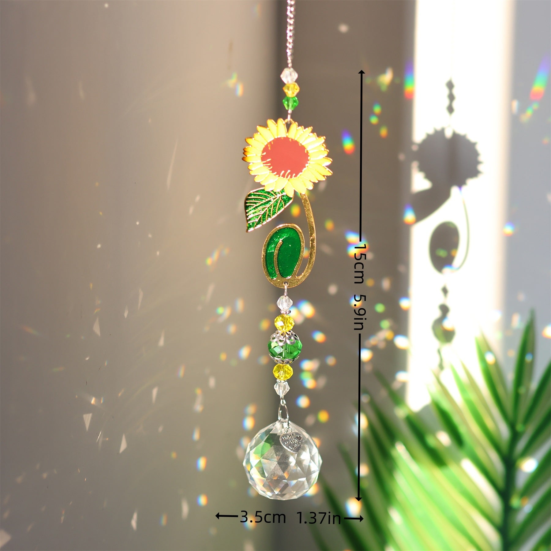 Sunflower Crystal Ball Pandant Hanging Suncatchers MK2CZAS6H7HLS72