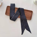 Retro Polka Dots Narrow Lightweight Silk Scarf MK2BLW6W6NSI62