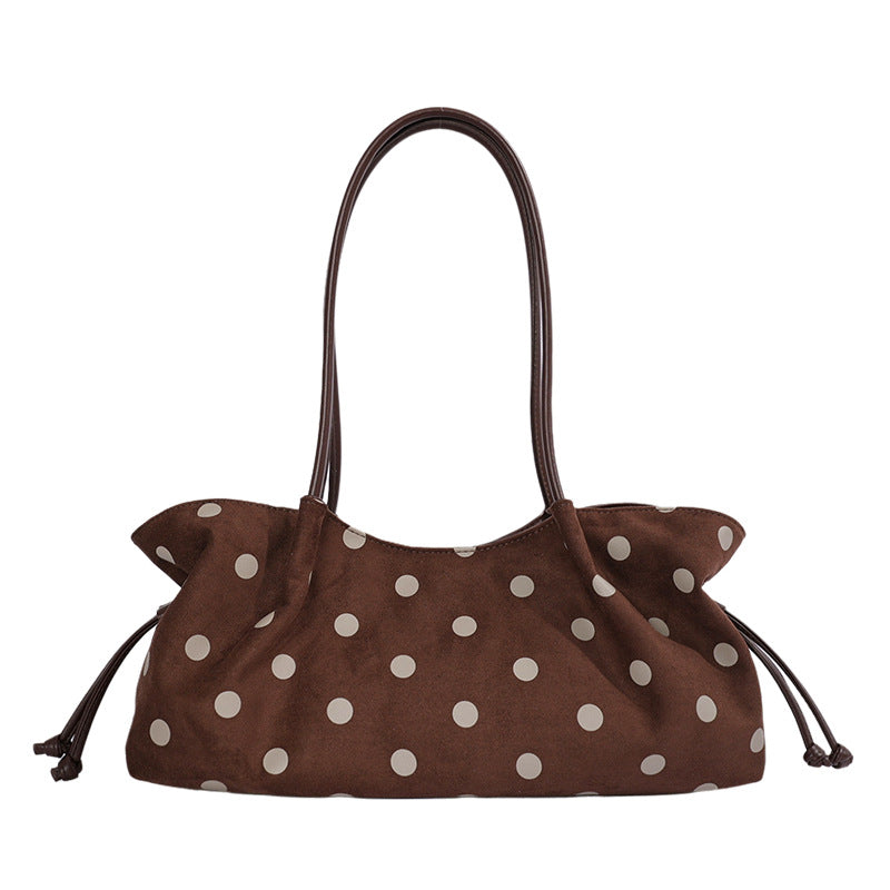 Vintage Polka Dots Ruched Shoulder Bag 6W10BBG2470