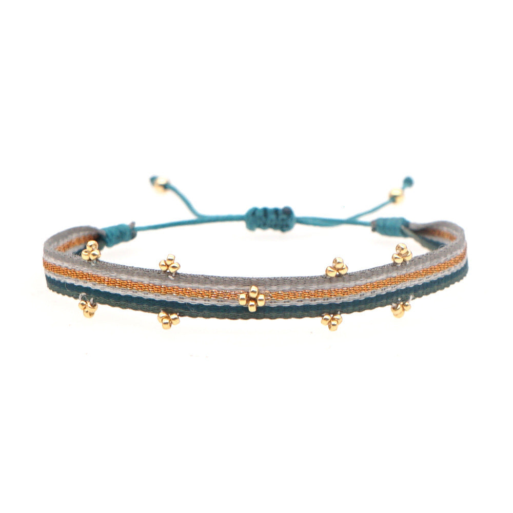 Handmade Seed Bead Braided Adjustable Bracelet 6W6JBR475