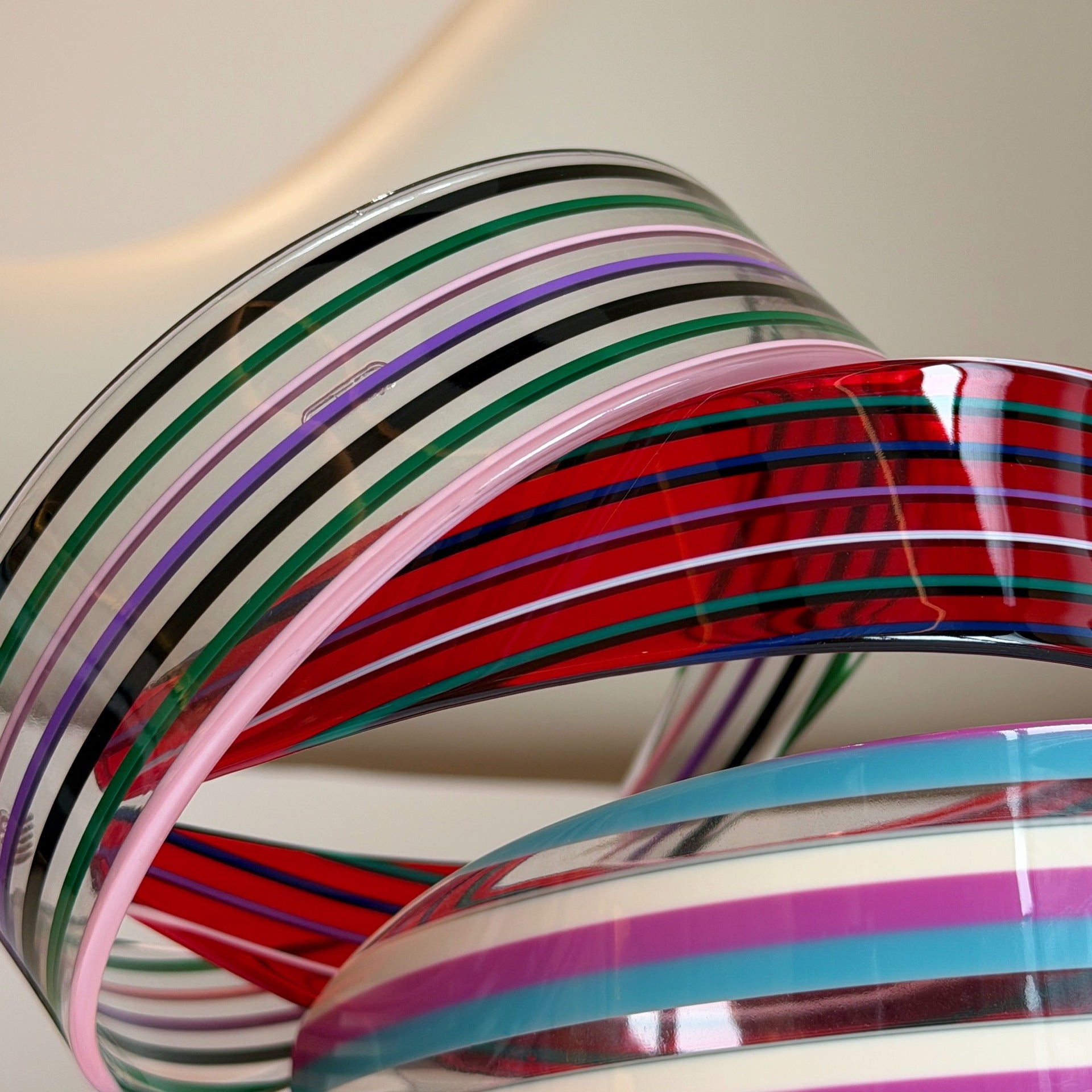 Cute Multi-Color Striped Wide Acetate Headband 6W6HBD276